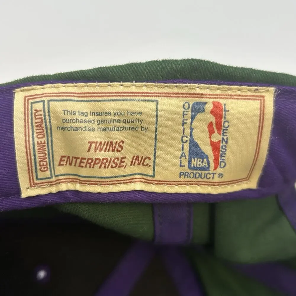 Vintage Milwaukee Bucks NBA Twins Baseball Hat Snapback Cap 1990 Basketball VTG